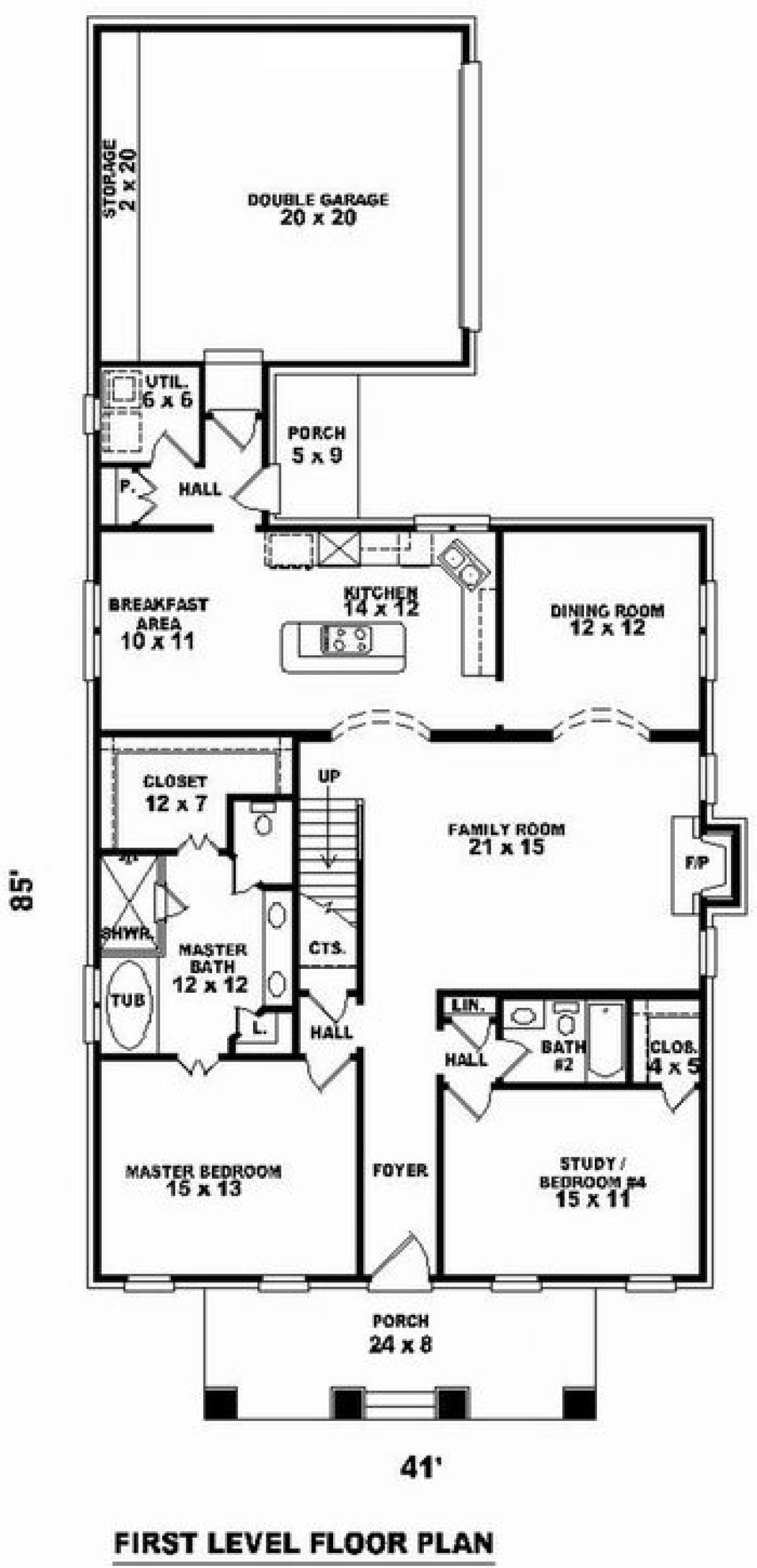Floorplan 1 for House Plan #053-00937