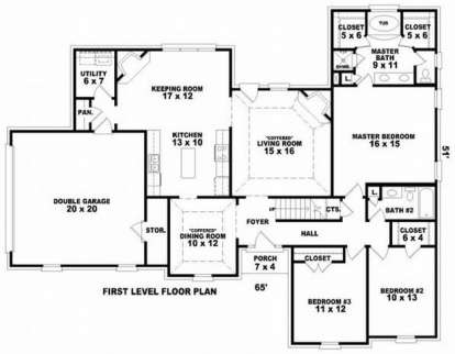 Floorplan 1 for House Plan #053-00938