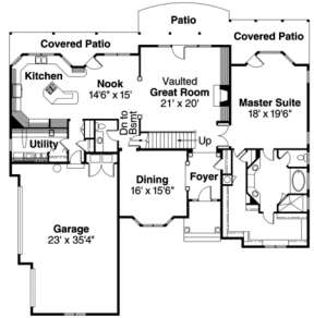 First Floor for House Plan #035-00191