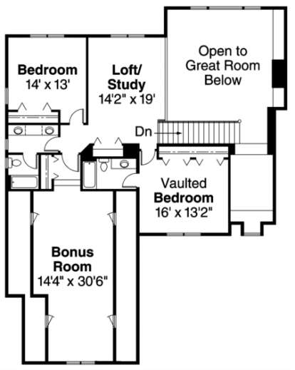 Second Floor for House Plan #035-00191