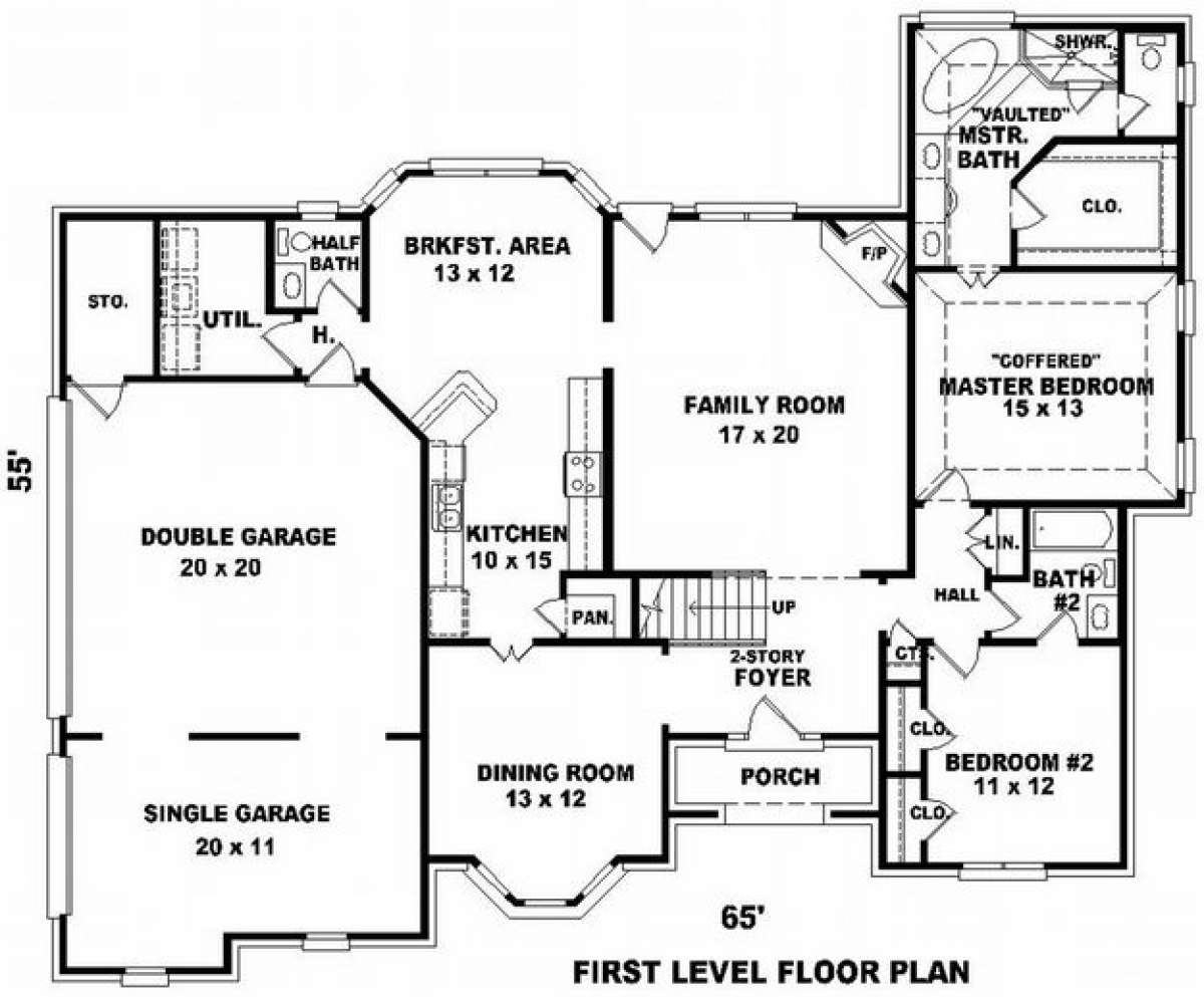 Floorplan 1 for House Plan #053-00951