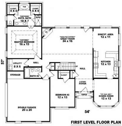Floorplan 1 for House Plan #053-00959