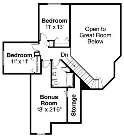 Second Floor for House Plan #035-00193