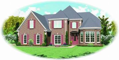 French Country House Plan #053-00965 Elevation Photo