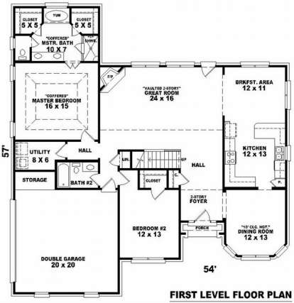 Floorplan 1 for House Plan #053-00965