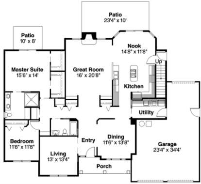 Main Floor for House Plan #035-00194