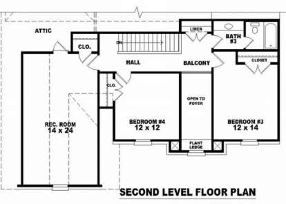 Floorplan 2 for House Plan #053-00970
