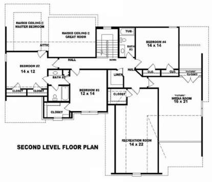 Floorplan 2 for House Plan #053-00974