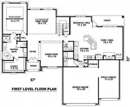 Floorplan 1 for House Plan #053-00975