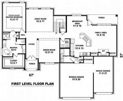 Floorplan 1 for House Plan #053-00976