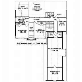 Floorplan 2 for House Plan #053-00977