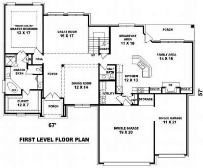 Floorplan 1 for House Plan #053-00980