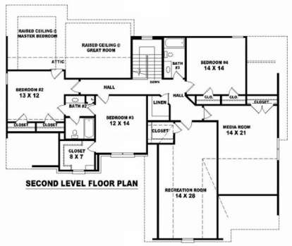 Floorplan 2 for House Plan #053-00980