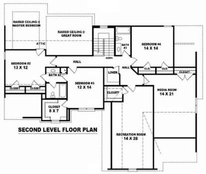 Floorplan 2 for House Plan #053-00980