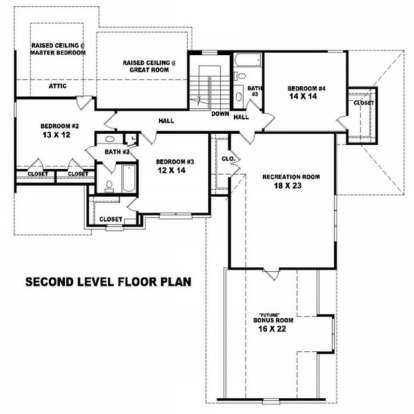 Floorplan 2 for House Plan #053-00981
