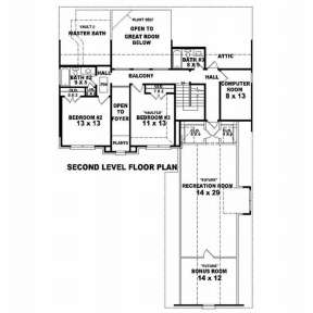 Floorplan 2 for House Plan #053-00982