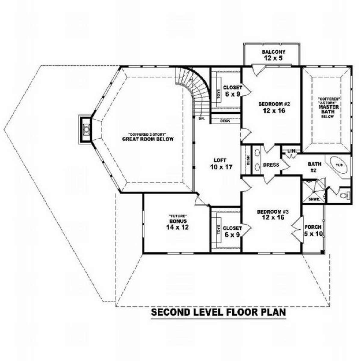 Floorplan 2 for House Plan #053-00984