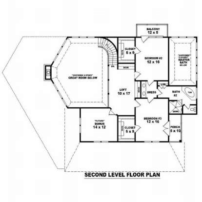 Floorplan 2 for House Plan #053-00984