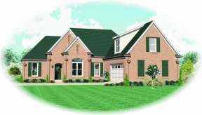 European House Plan #053-00987 Elevation Photo