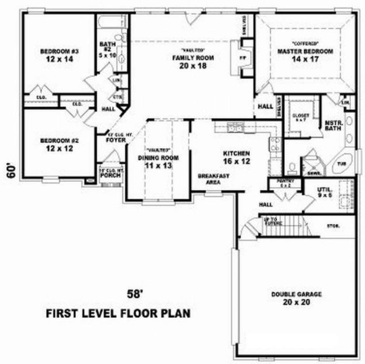 Floorplan 1 for House Plan #053-00987