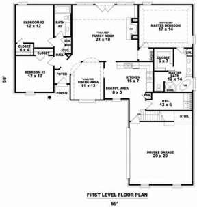 Floorplan 1 for House Plan #053-00989