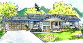 Ranch House Plan #035-00196 Elevation Photo
