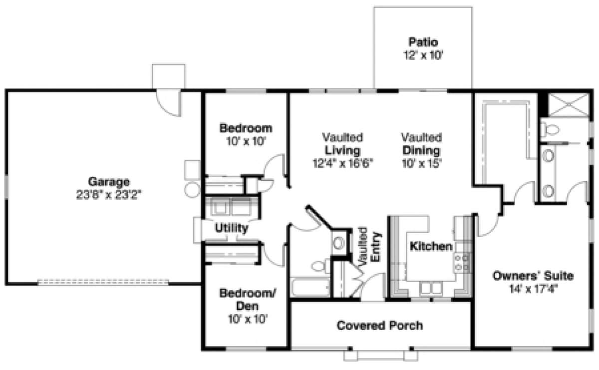 Floorplan 1 for House Plan #035-00196