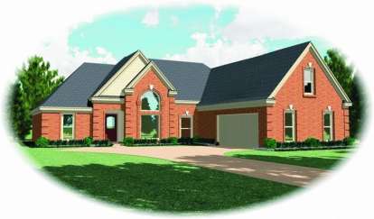 French Country House Plan #053-00990 Elevation Photo