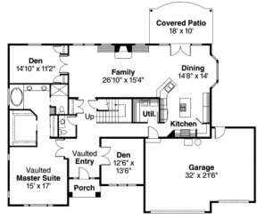 Floorplan 1 for House Plan #035-00197