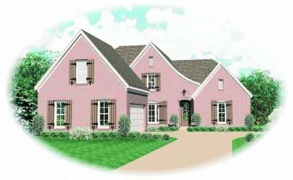 French Country House Plan #053-01008 Elevation Photo