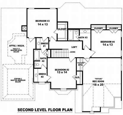 Floorplan 2 for House Plan #053-01010