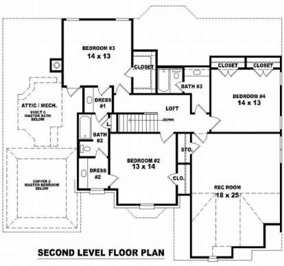 Floorplan 2 for House Plan #053-01011
