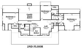 Second Floor for House Plan #009-00068
