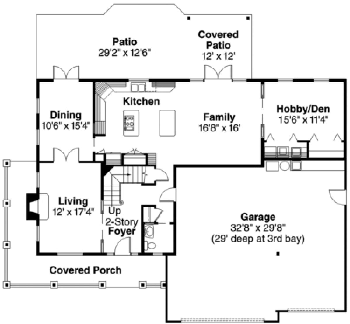 Floorplan 1 for House Plan #035-00199