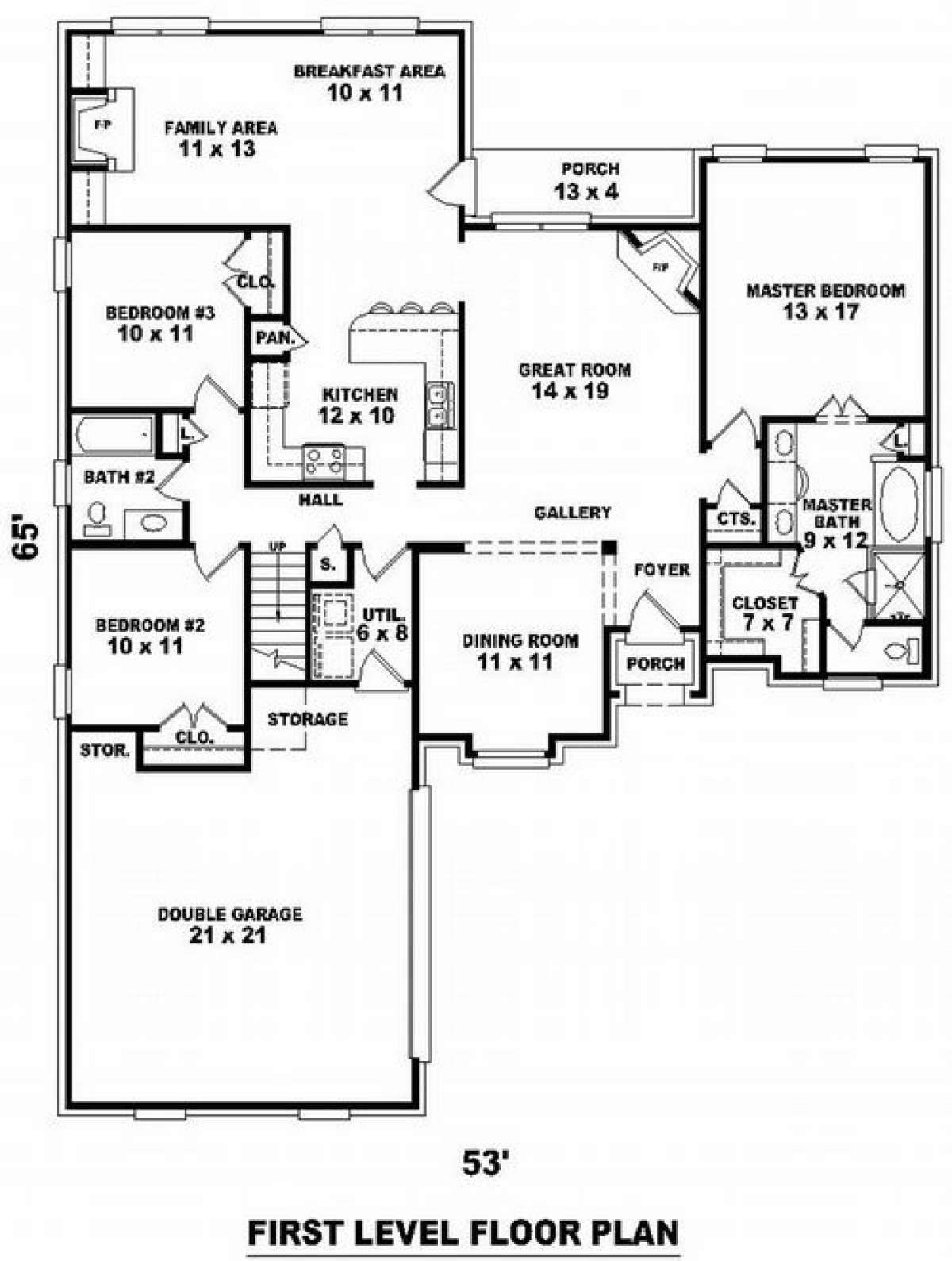 Floorplan 1 for House Plan #053-01023