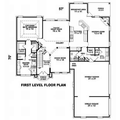 Floorplan 1 for House Plan #053-01029