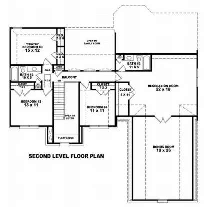 Floorplan 2 for House Plan #053-01034