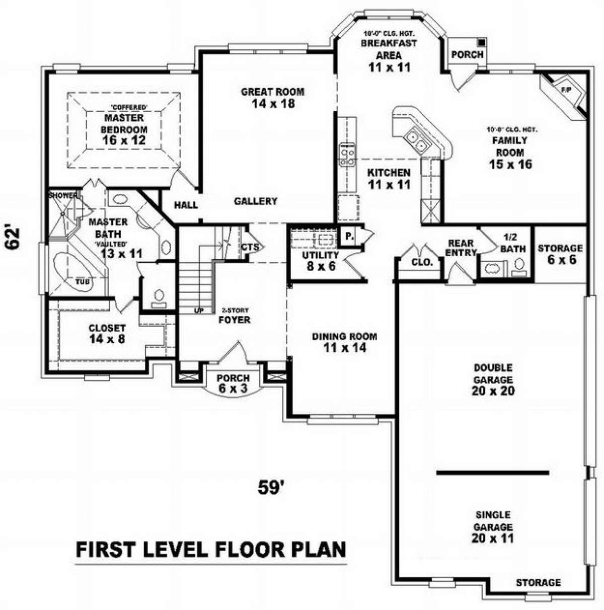 Floorplan 1 for House Plan #053-01035