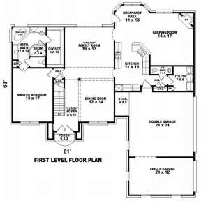 Floorplan 1 for House Plan #053-01036