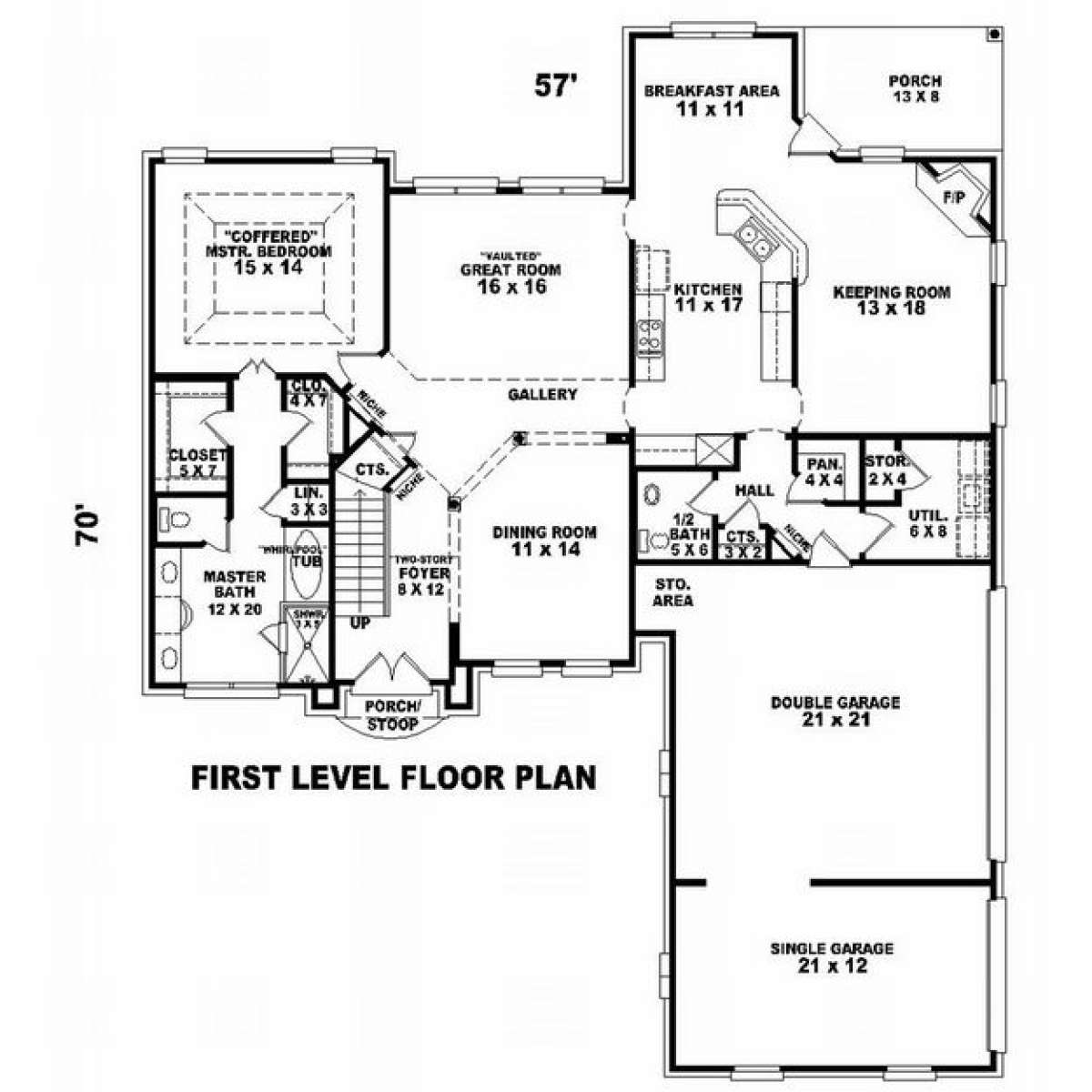 Floorplan 1 for House Plan #053-01040