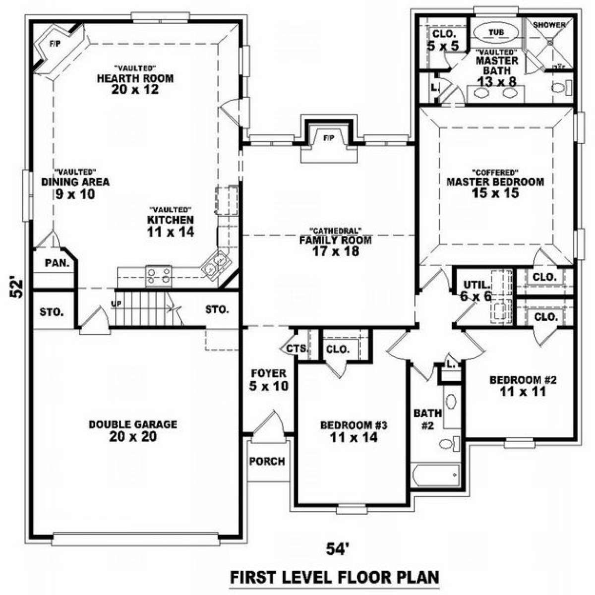 Floorplan 1 for House Plan #053-01043