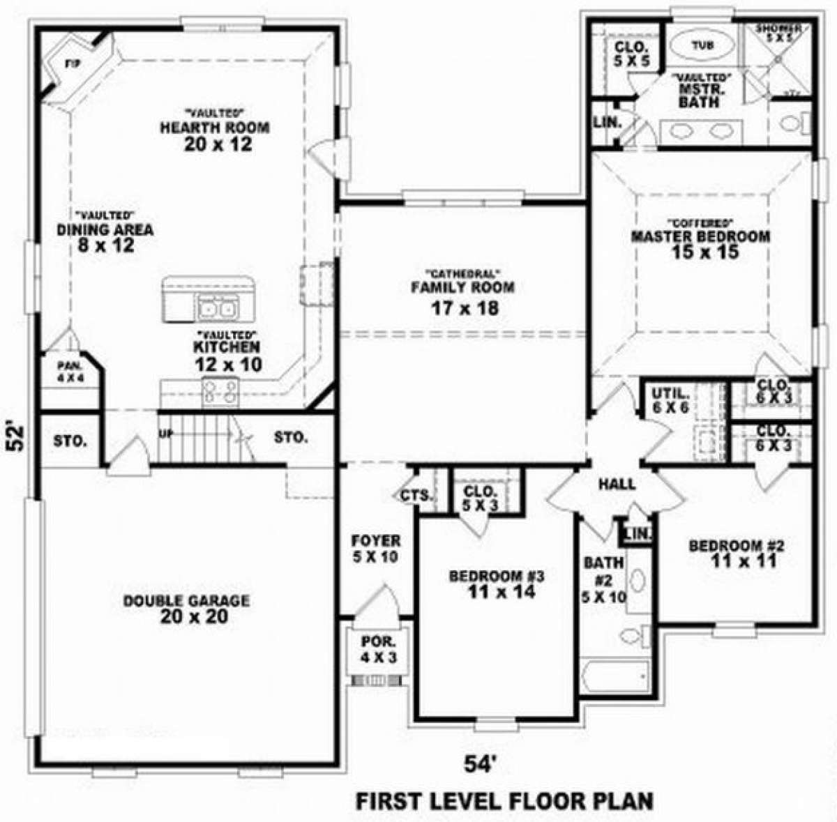 Floorplan 1 for House Plan #053-01044