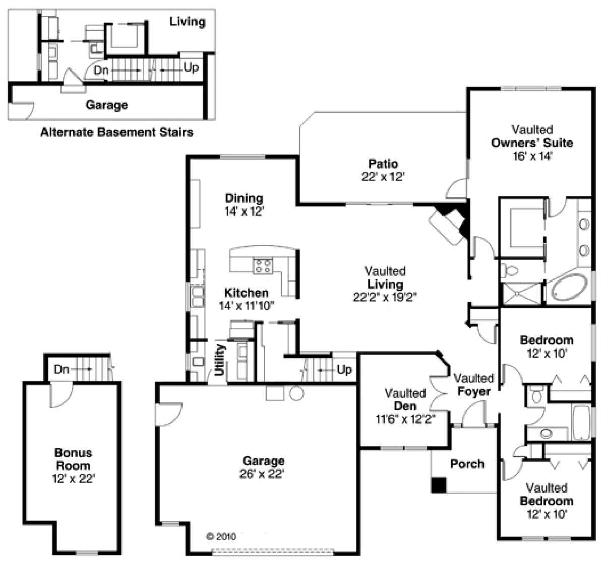 Floorplan 1 for House Plan #035-00202