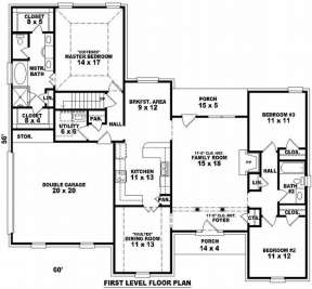 Floorplan 1 for House Plan #053-01050