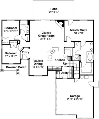 Floorplan 1 for House Plan #035-00203