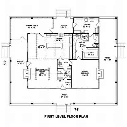 Floorplan 1 for House Plan #053-01062