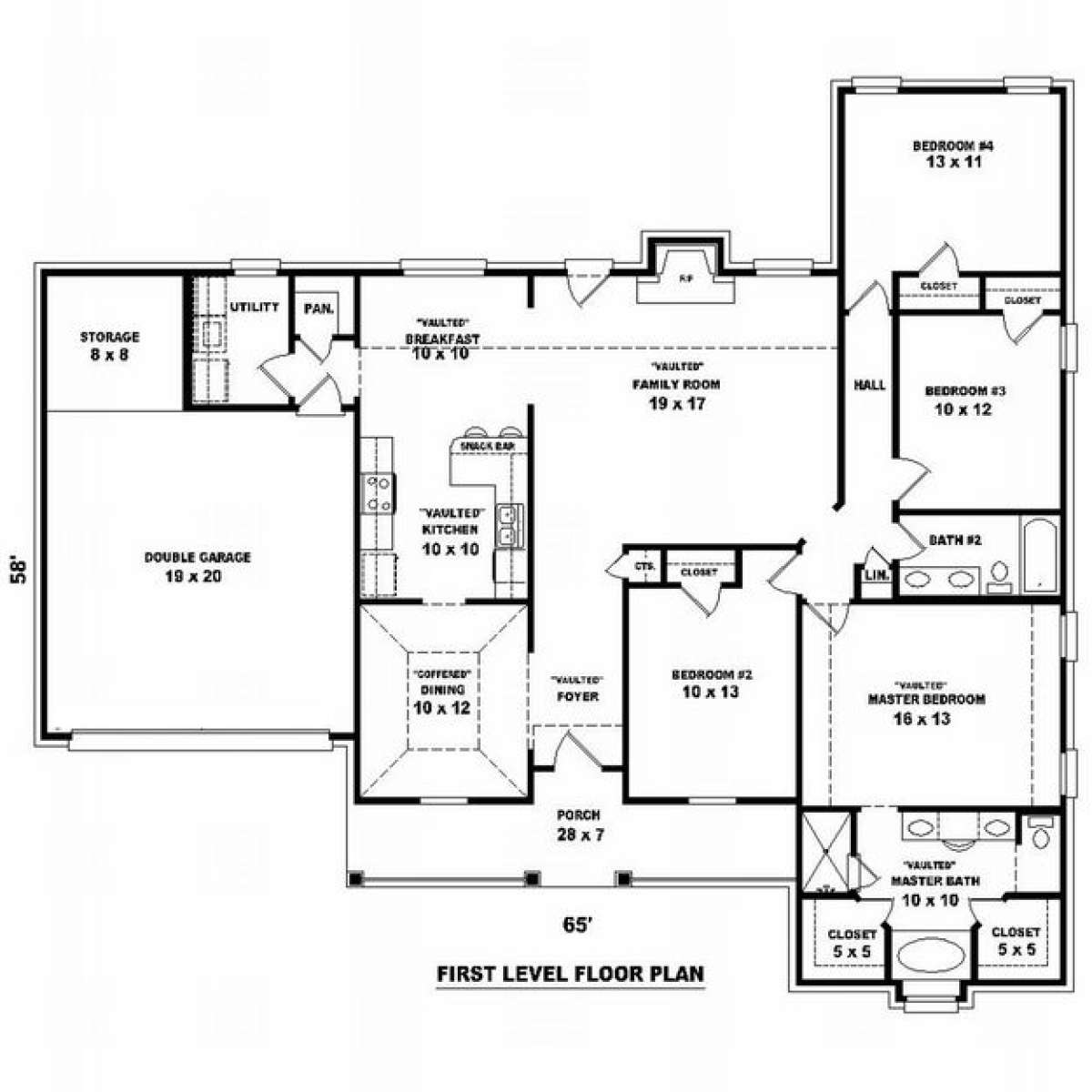 Floorplan 1 for House Plan #053-01063