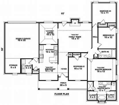 Floorplan 1 for House Plan #053-01064