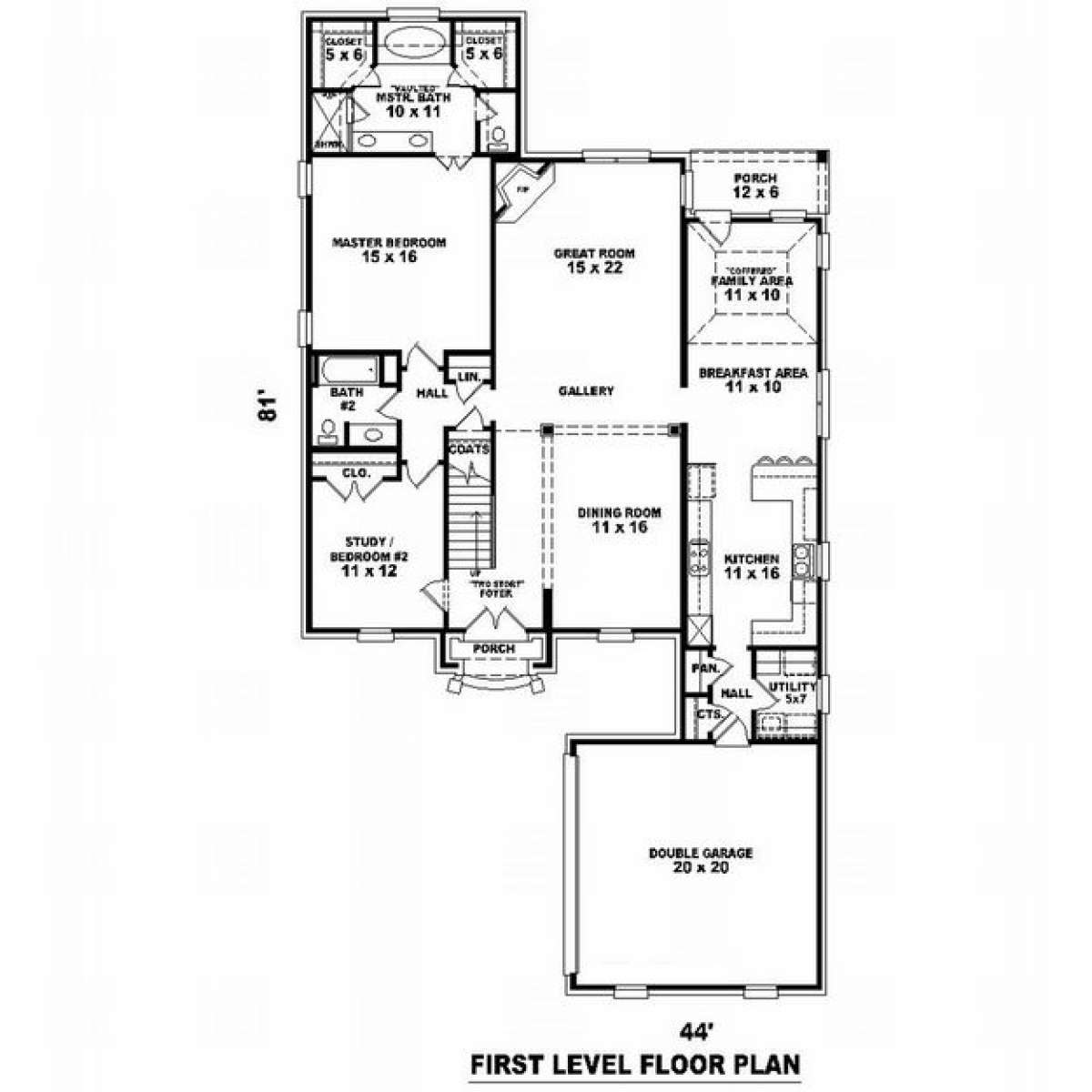 Floorplan 1 for House Plan #053-01071