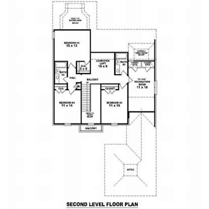 Floorplan 2 for House Plan #053-01072
